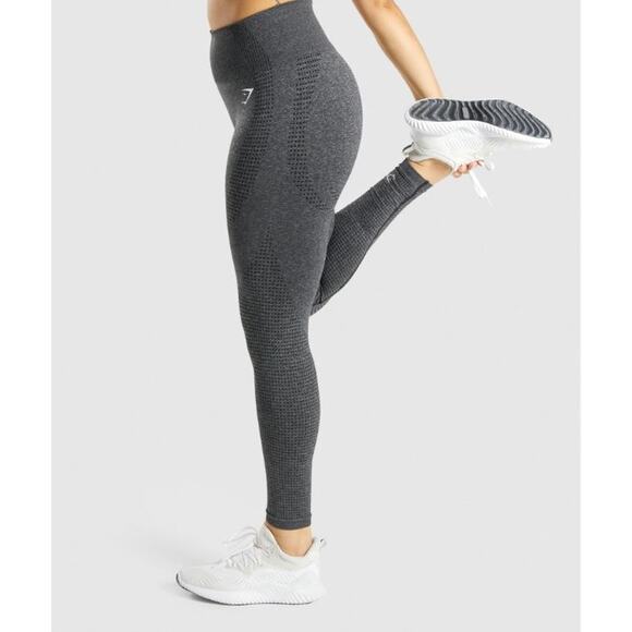 Gymshark Vital Seamless 2.0 dark gray marl high waisted leggings XS - Picture 1 of 4